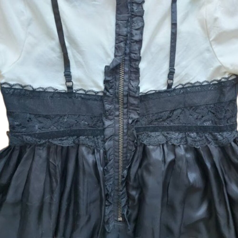 Short Black and White Baby Goth Dress Size Large - Picture 4 of 5